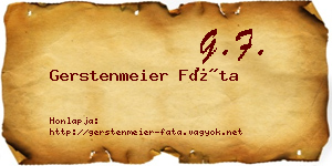 Gerstenmeier Fáta névjegykártya